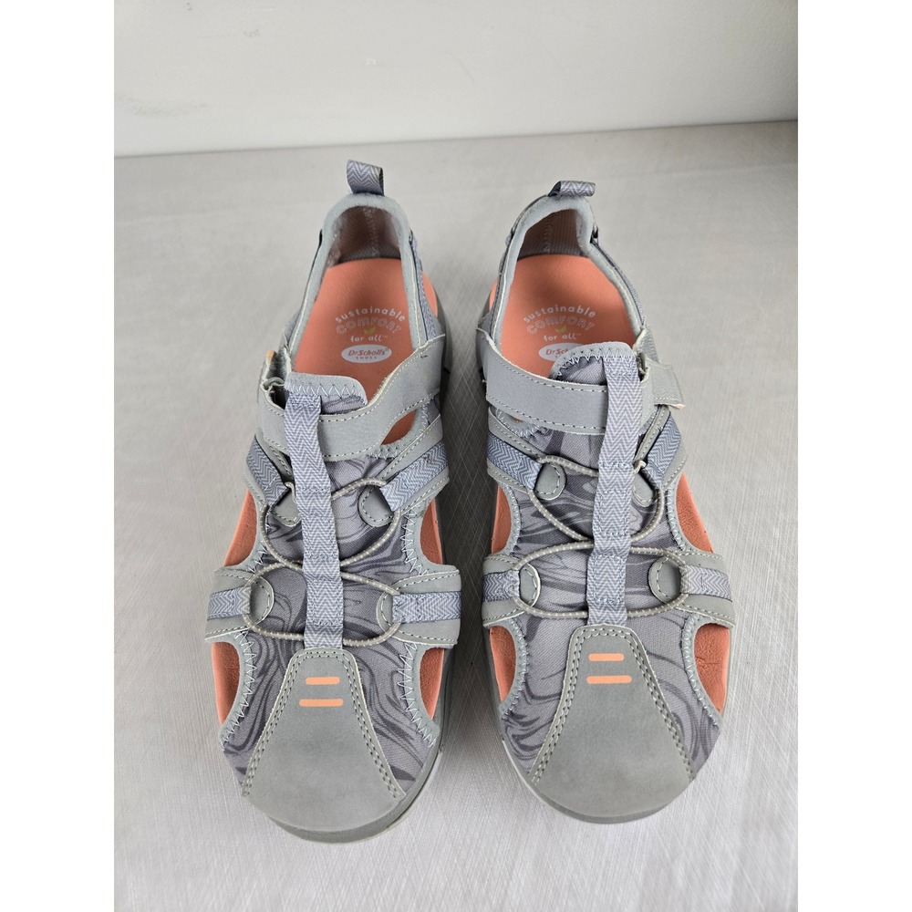 Dr Scholls Adelle Rek Women 7M Gray Peach Sporty Fisherman Sandals Walking Shoes - Picture 2 of 10